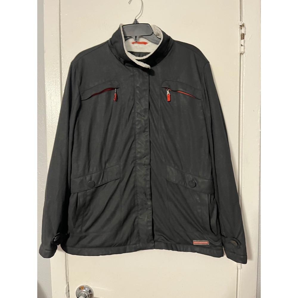 Weatherproof Garment Company Mens Large Black Fleece Lined Full Zip Jacket